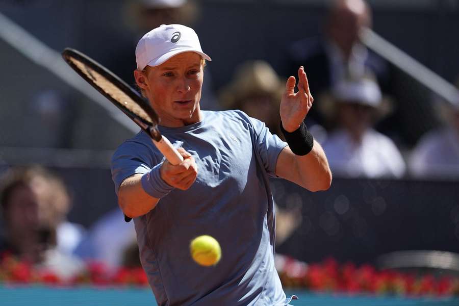 Elmer Moller in action against Jannik Sinner in Madrid earlier in the year