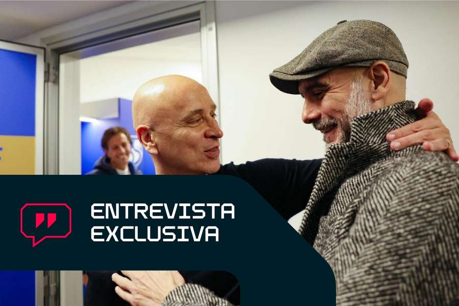 Corini, junto a Pep Guardiola, excompañeros en el Brescia