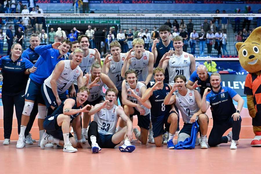 Finland celebrate their quarter-final win over Italy Finland celebrate their quarter-final win over Italy