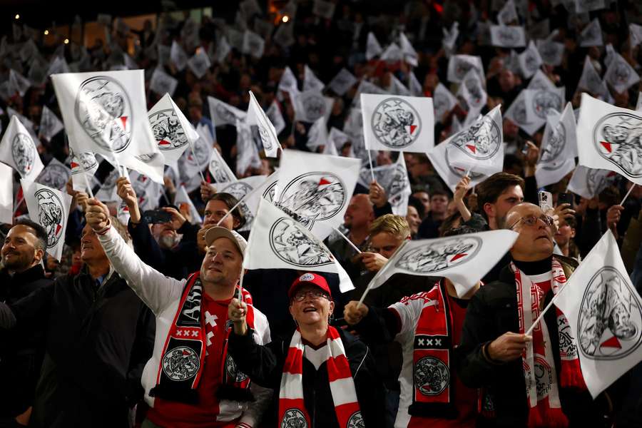 Ajax fans prior to kick-off Ajax fans prior to kick-off
