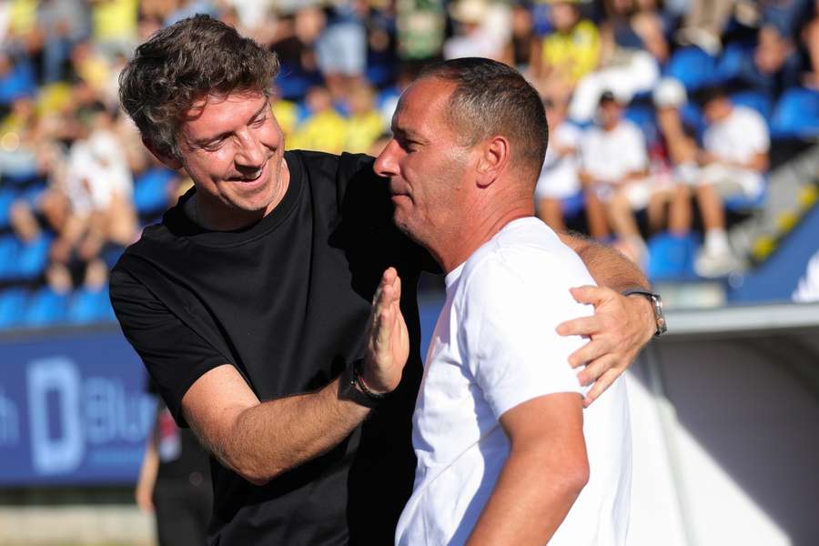 Vasco Seabra e Petit antes do jogo Vasco Seabra e Petit antes do jogo