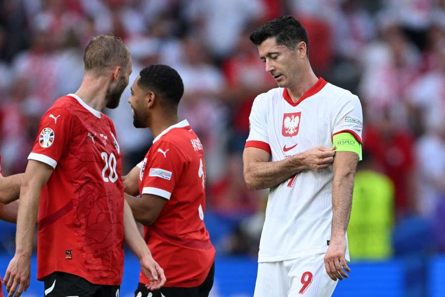 Robert Lewandowski was introduced late on for Poland vs Austria