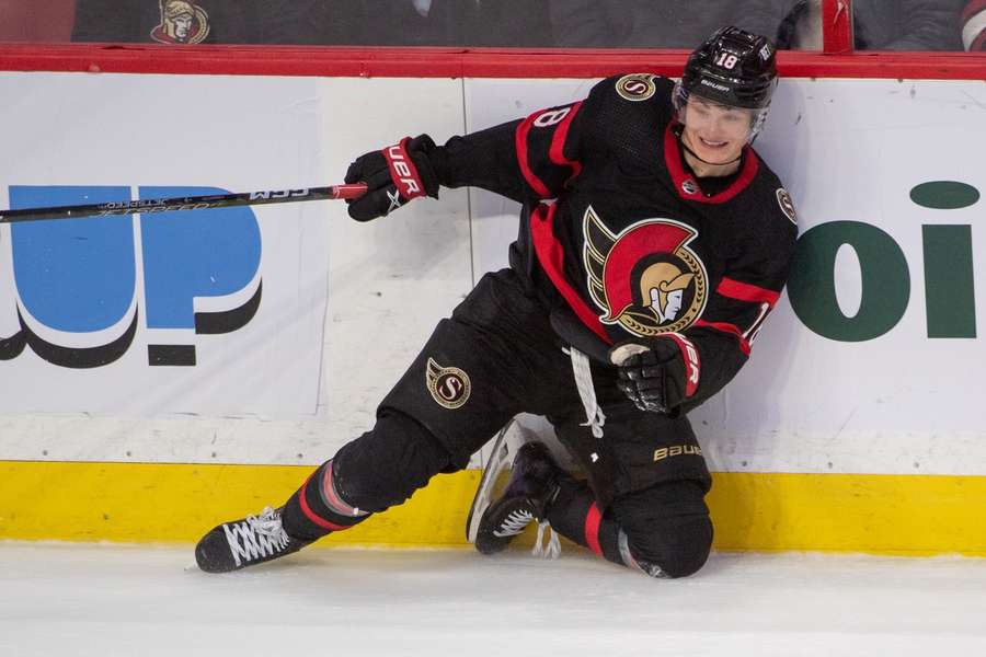 Tim Stützle auf dem Eis für die Ottawa Senators beim 2:1 gegen die New York Islanders.