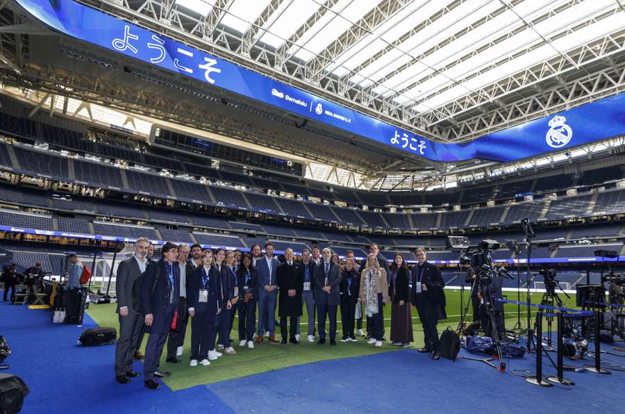 Los delegados FIFA, en el Bernabéu