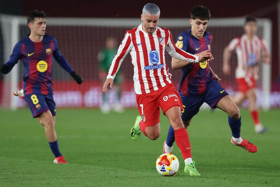 Griezmann, durante el Barça-Atleti