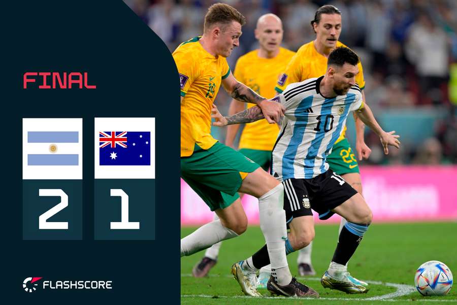 Messi lideró a Argentina frente a Australia.