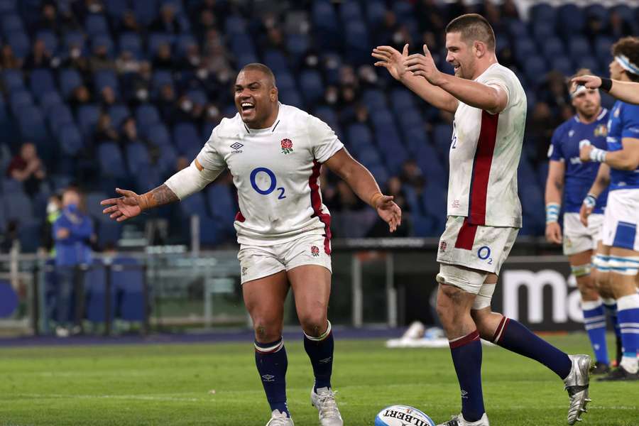 Kyle Sinckler, left, has played 58 times for England, scoring 10 tries