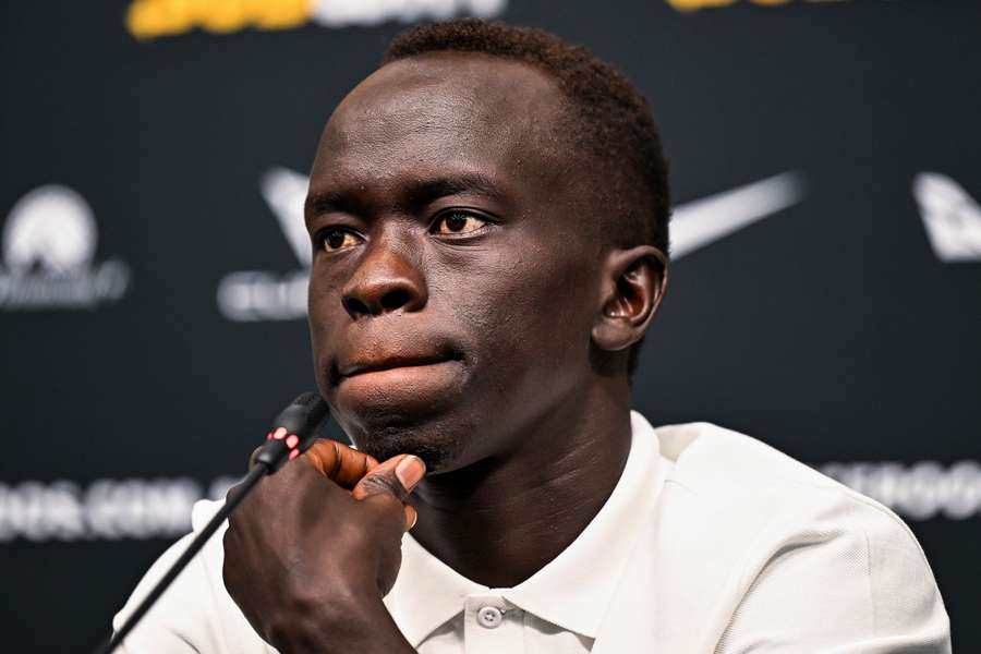 Mabil speaks to the press ahead of Australia's opening game