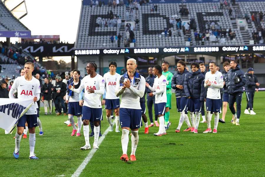 Spurs players after the match Spurs players after the match