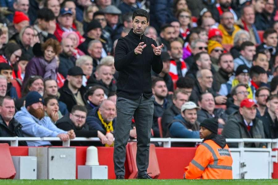 Arteta lors du dernier match de PL.