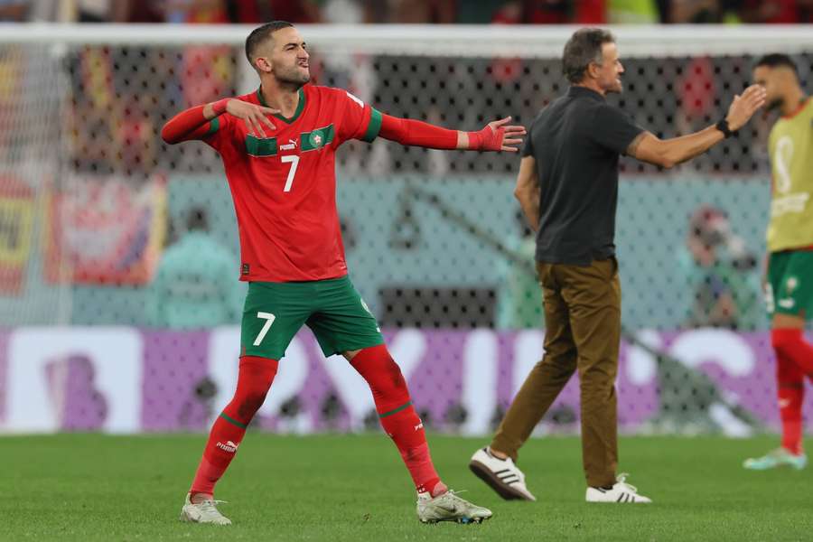 Hakim Ziyech na de historische overwinning op Spanje