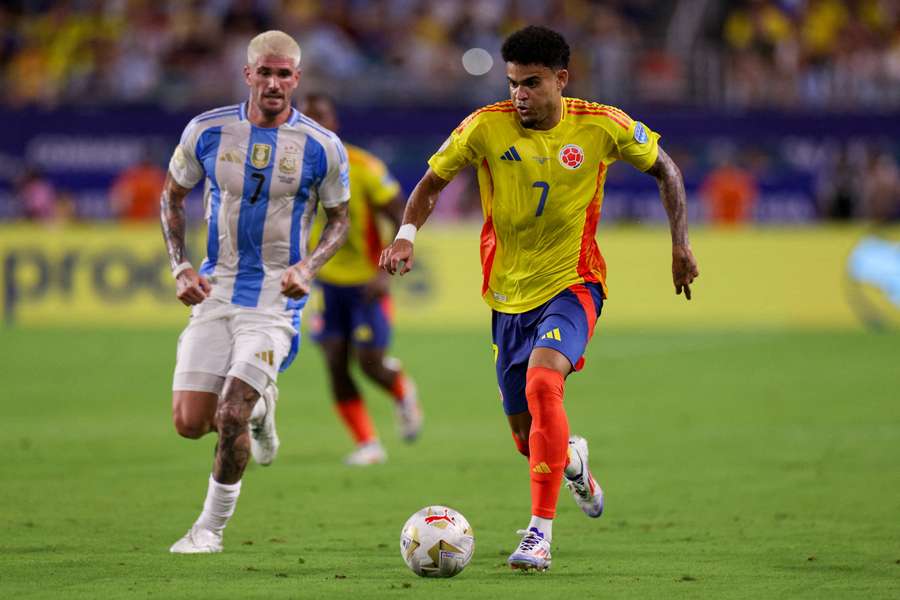 Colombia forward Luis Diaz controls the ball Colombia forward Luis Diaz controls the ball