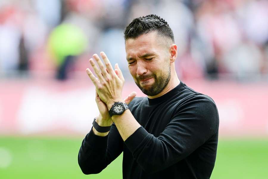 Ajax manager Francesco Farioli was visibly emotional after the match against FC Twente Ajax manager Francesco Farioli was visibly emotional after the match against FC Twente