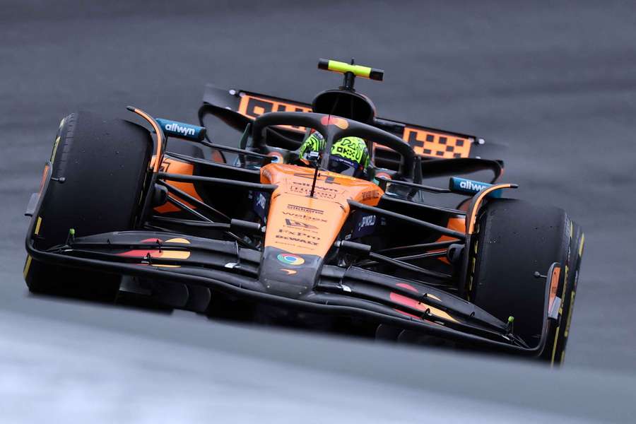 Lando Norris pounds round the track in the Netherlands