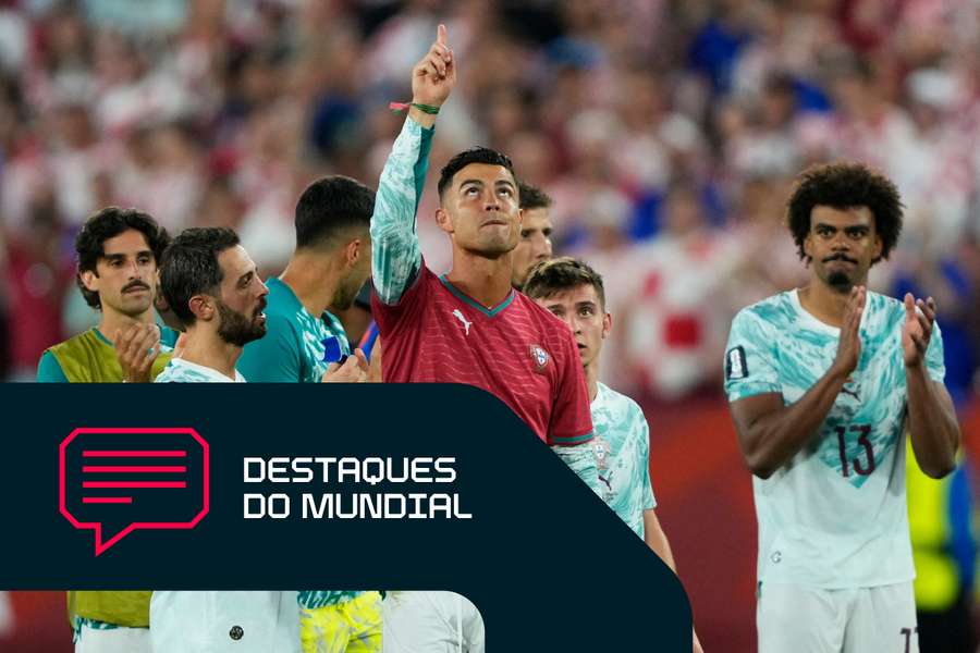 Ronaldo aponta para o céu Ronaldo aponta para o céu