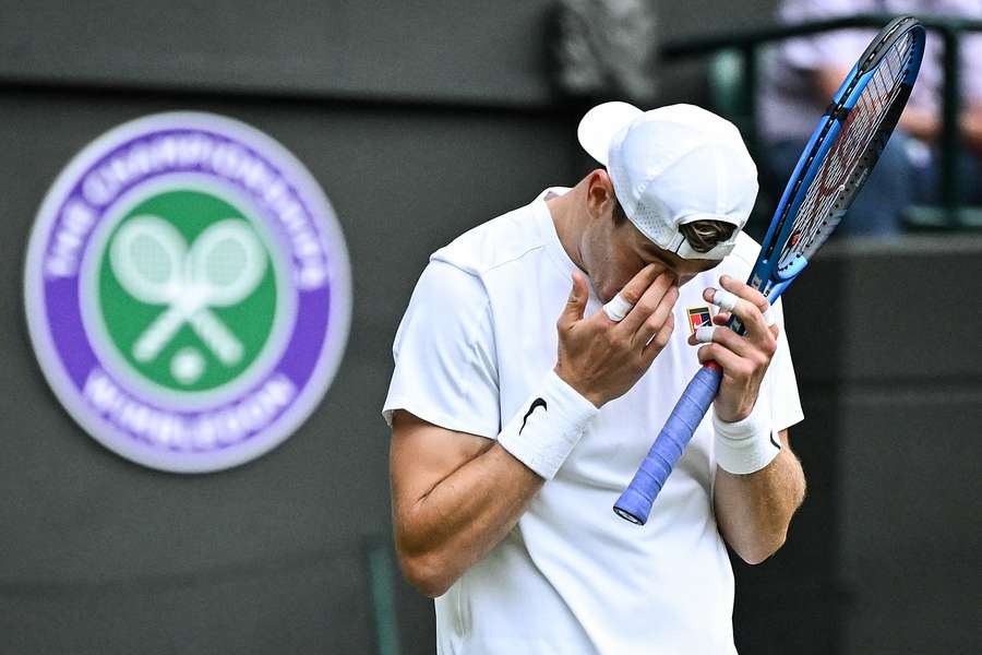 Britain's Jack Draper reacts as he plays against Croatia's Marin Cilic 