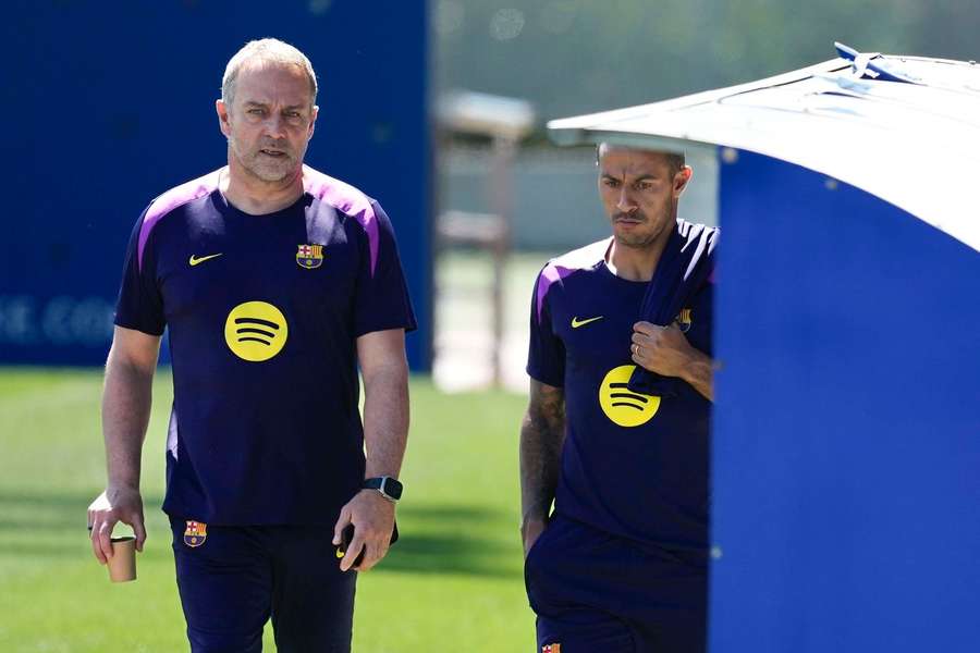 Hansi Flick during Barcelona training