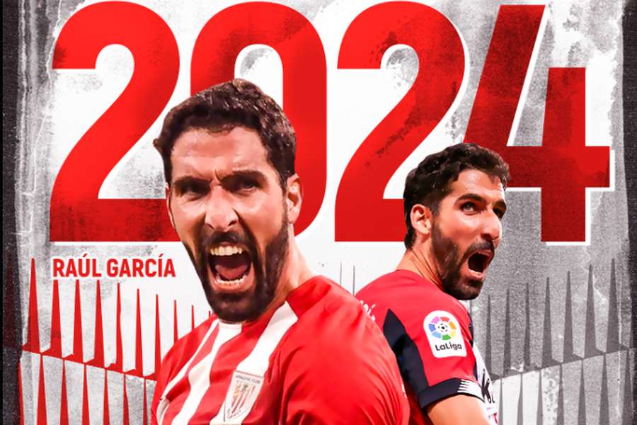 Raúl García vai para a nona época no Athletic