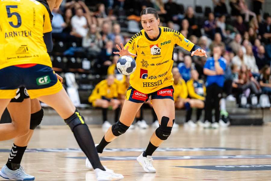 Norwegian international Stine Skogrand in action for Ikast