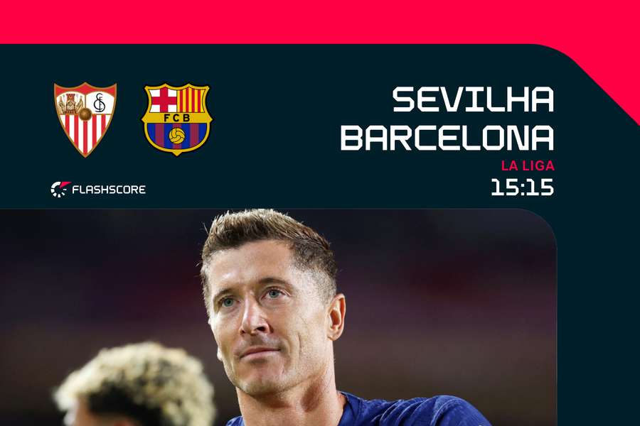 Lewandowski celebra um golo com o Barça