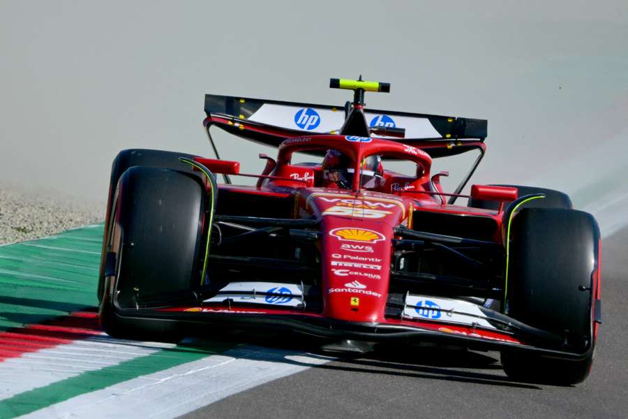 Carlos Sainz, en la clasificación en Imola