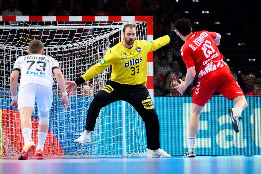 Andreas Wolff (M.) beim Länderspiel gegen die Schweiz