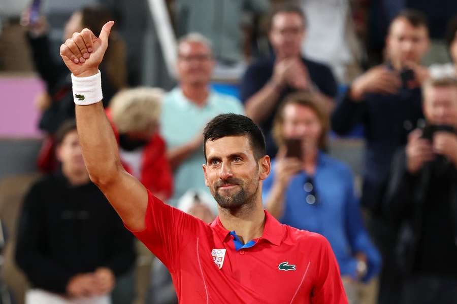 Djokovic celebrates his win