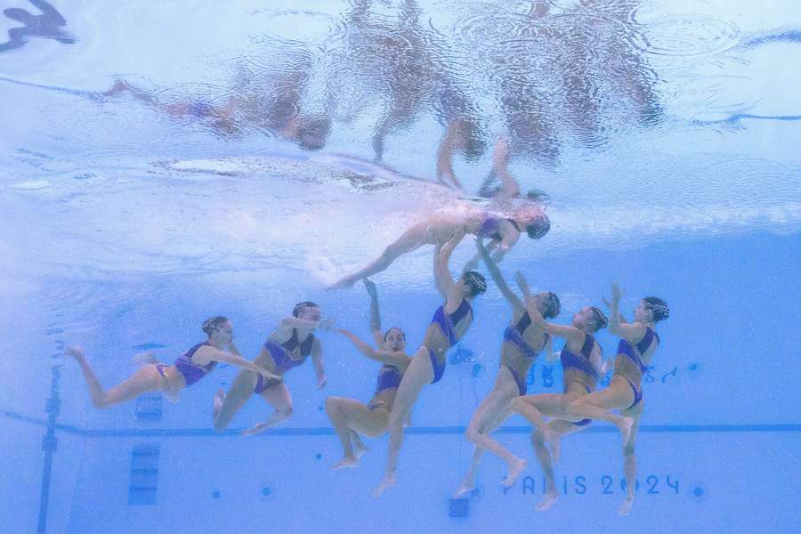 Un momento de la coreografía española bajo el agua