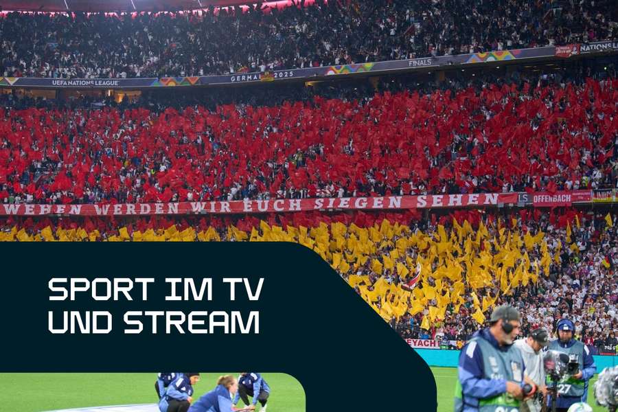 Sport live am Donnerstag: Die Münchner Allianz Arena wird am Abend mal wieder in Schwarz-Rot-Gold erstrahlen. Sport live am Donnerstag: Die Münchner Allianz Arena wird am Abend mal wieder in Schwarz-Rot-Gold erstrahlen.