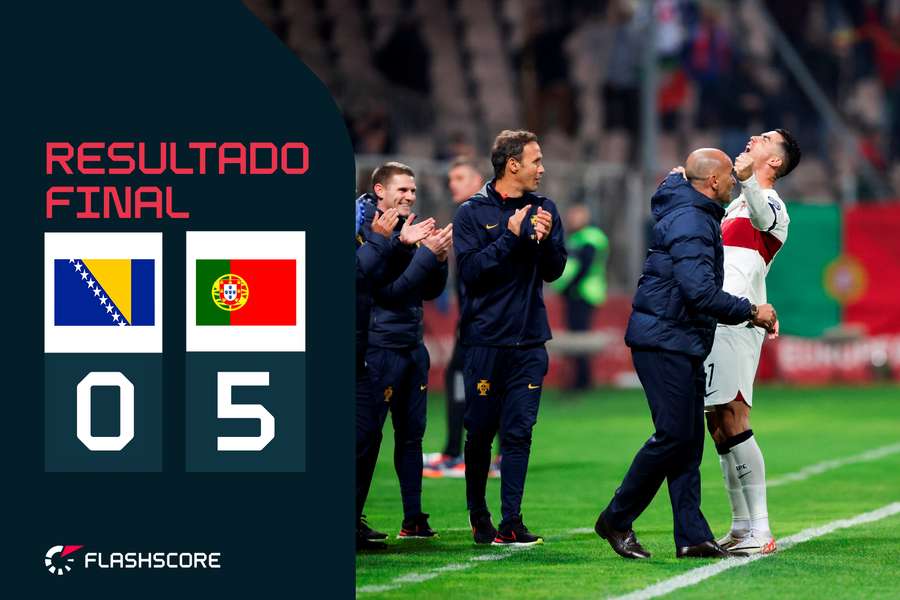 Portugal venceu na Bósnia-Herzegovina com dois golos de Ronaldo
