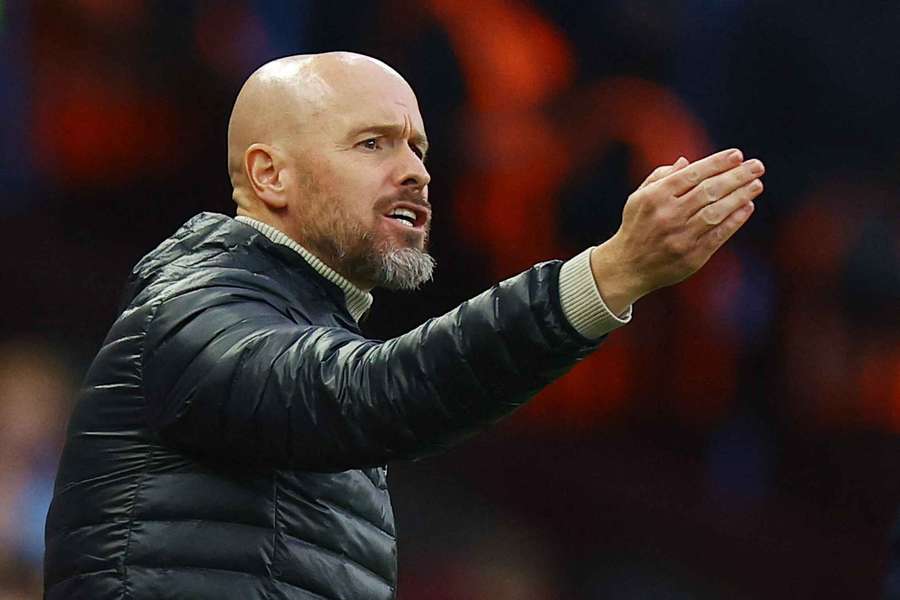 Ten Hag during the Villa game