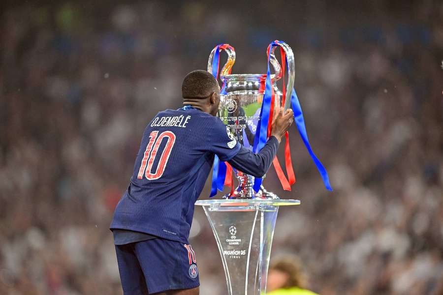 Ousmane Dembélé nach dem Gewinn der UEFA Champions League