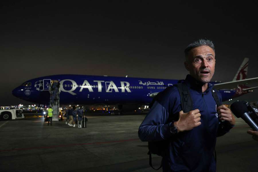 Luis Enrique all'arrivo a Los Angeles