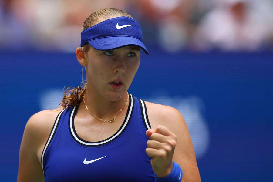Andreeva în timpul US Open din august Andreeva în timpul US Open din august