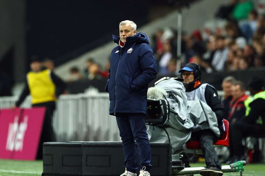Bruno Genesio on the touchline