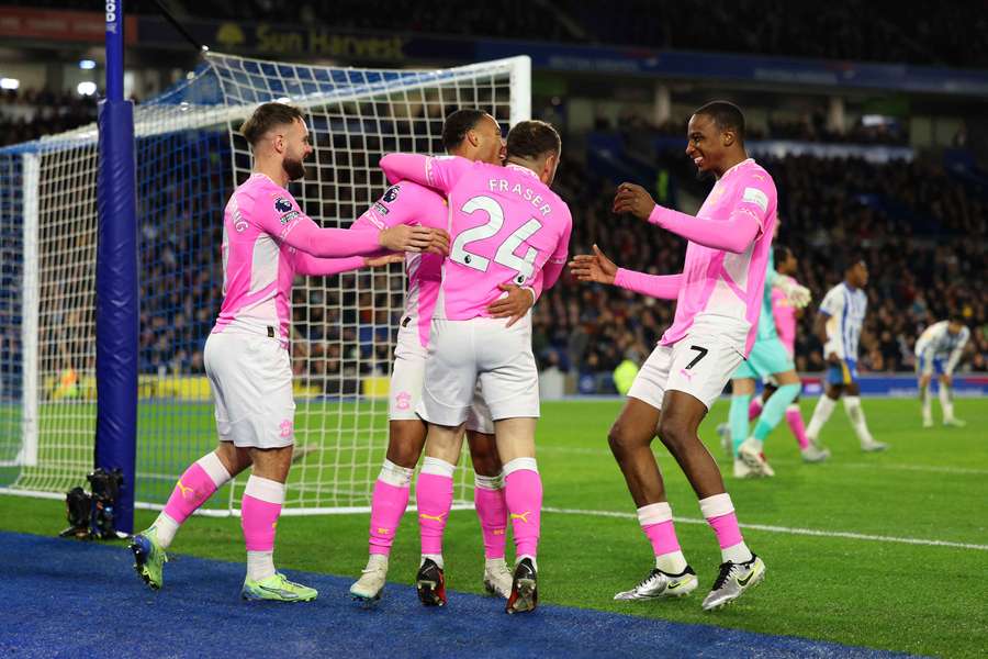 Cameron Archer celebrates after scoring for Southampton, but the goal was later ruled out for an infringement