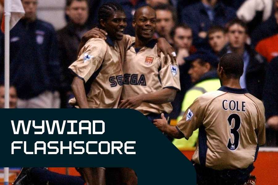 Kanu, Wiltord i Cole na Old Trafford w 2002 roku. Kanu, Wiltord i Cole na Old Trafford w 2002 roku.