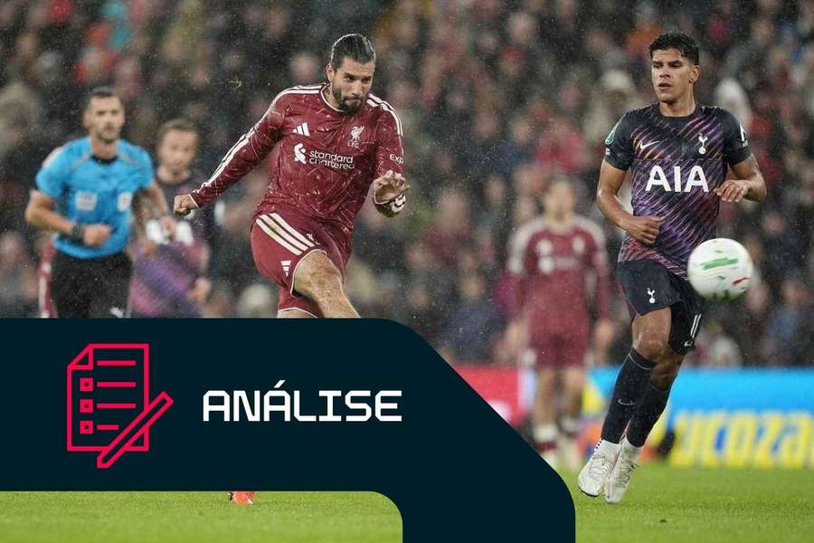 Dominik Szoboszlai, do Liverpool, marca frente ao Tottenham na Taça da Liga Dominik Szoboszlai, do Liverpool, marca frente ao Tottenham na Taça da Liga