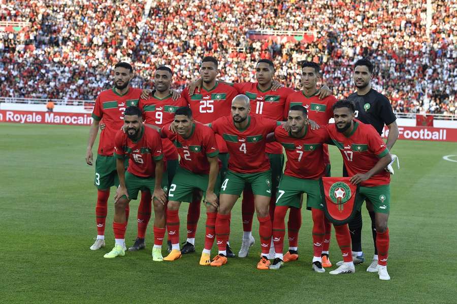 Marokko voorafgaand aan een recente oefeninterland tegen Kaapverdië