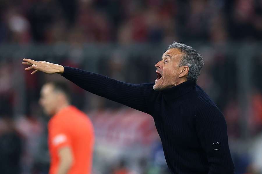 Luis Enrique durante el partido contra el Bayern de Múnich.