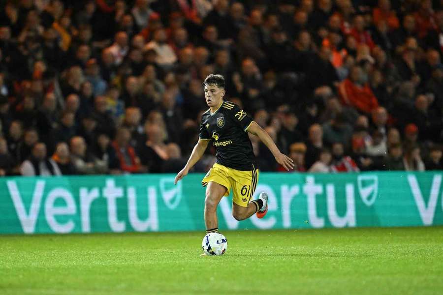 Lacey in action for Man Utd's under 21s