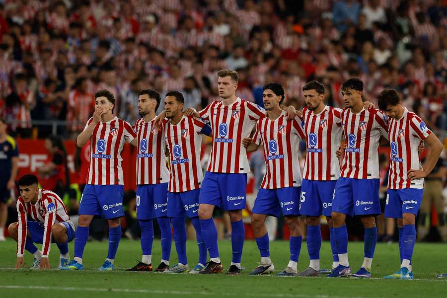 Jugadores del Atlético, en la tanda de penaltis