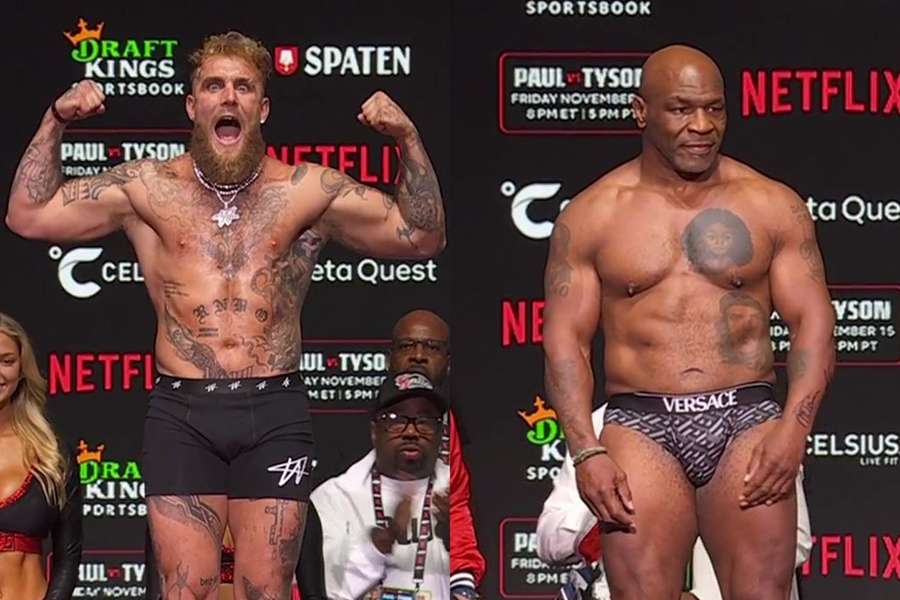 Jake Paul (L) vs. Mike Tyson