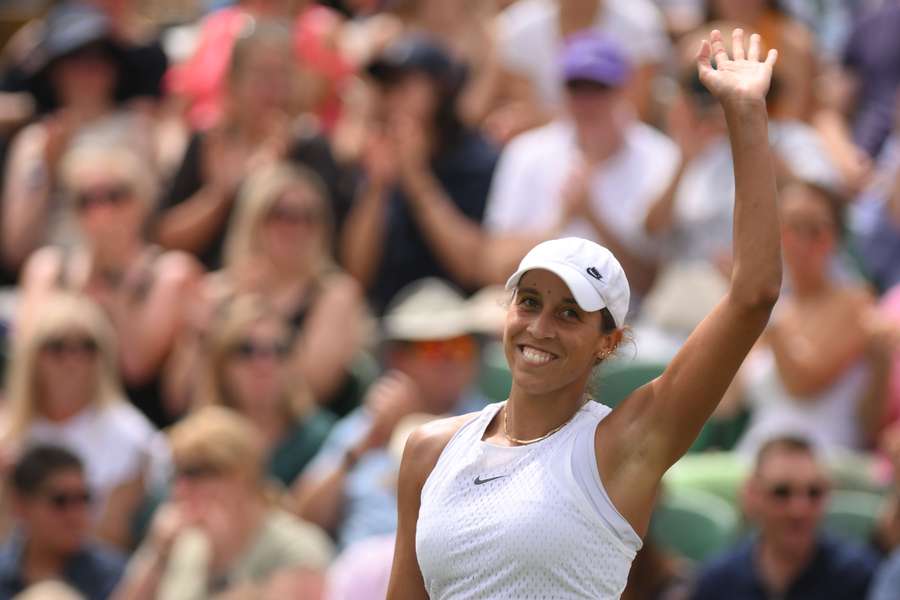 Madison Keys comemora a vitória sobre Mirra Andreeva