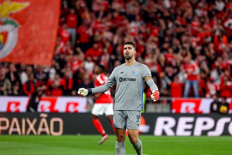 Diogo Costa, guarda-redes do FC Porto, no Estádio da Luz