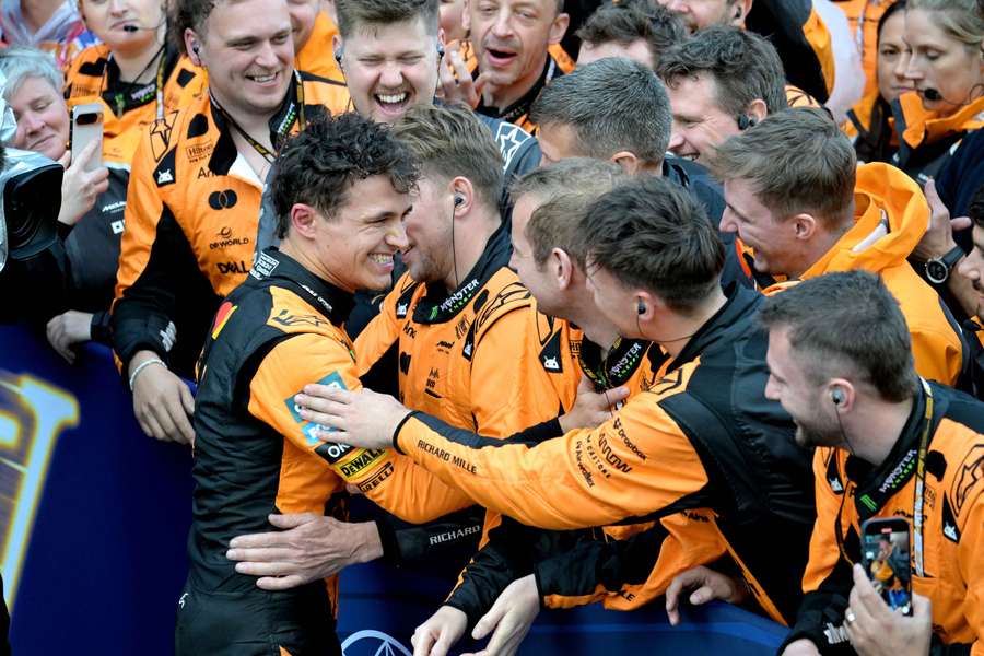 Norris and McLaren celebrate their win