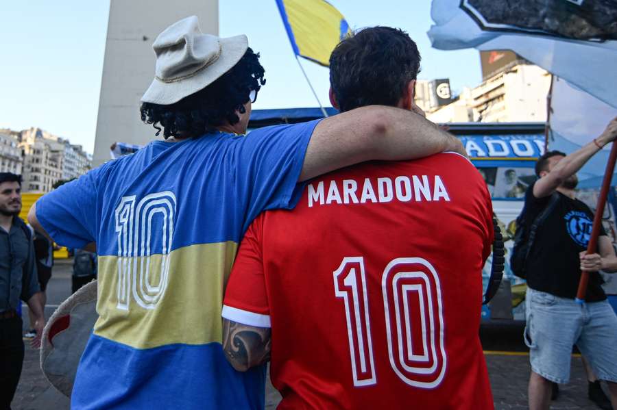 Fans gathered at the Obelisk to commemorate the death anniversary of Argentine football legend Diego Maradona in Buenos Aires in 2024 Fans gathered at the Obelisk to commemorate the death anniversary of Argentine football legend Diego Maradona in Buenos Aires in 2024