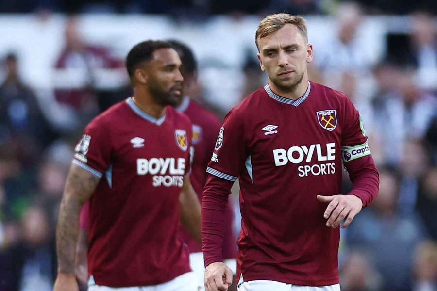West Ham's Jarrod Bowen looks dejected after William Osula scores Newcastle's second goal