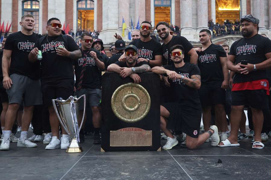 Les Toulousains célébrant leur doublé en juin dernier.