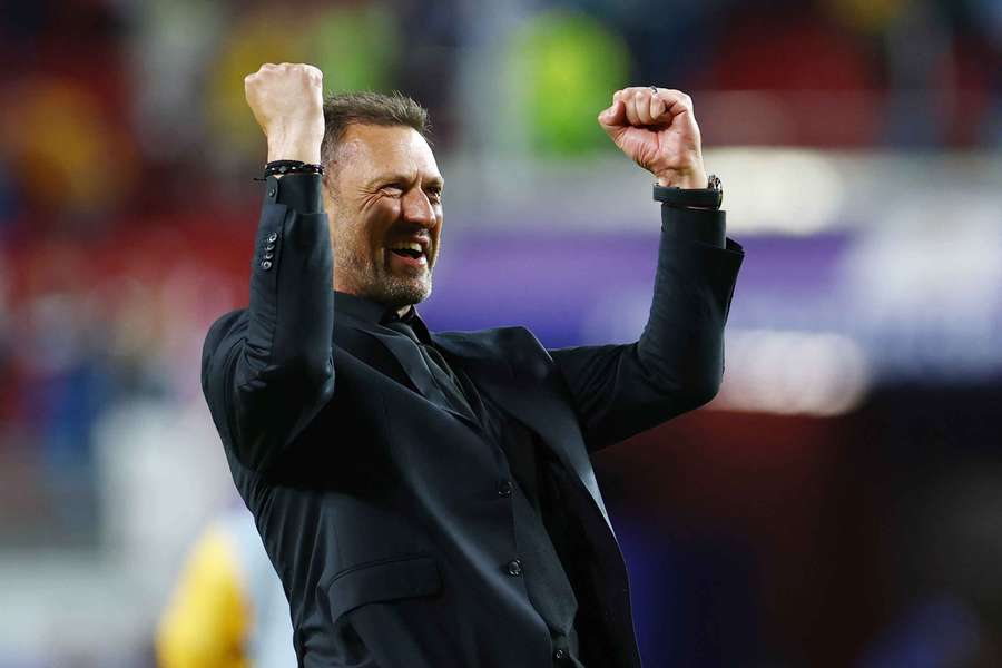 Popovic celebrates after the match
